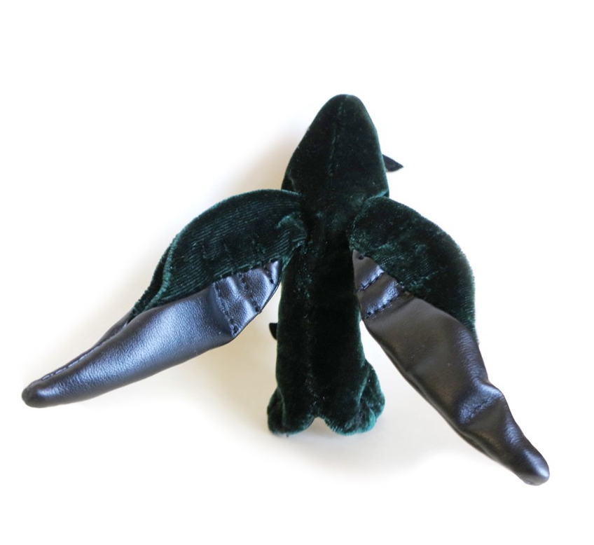 life sized hummingbird finger puppet- back view