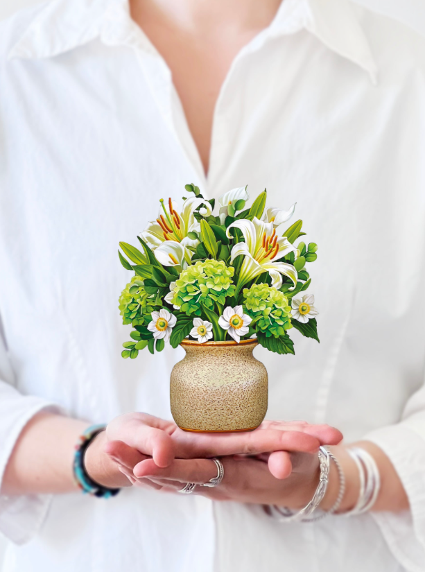 Mini Ivory & Sage Pop-Up Bouquet