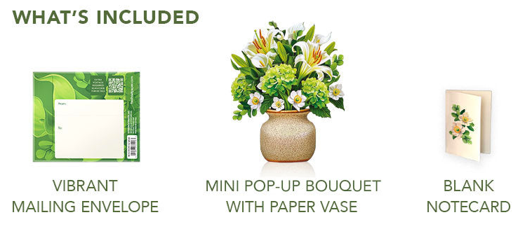 Mini Ivory & Sage Pop-Up Bouquet