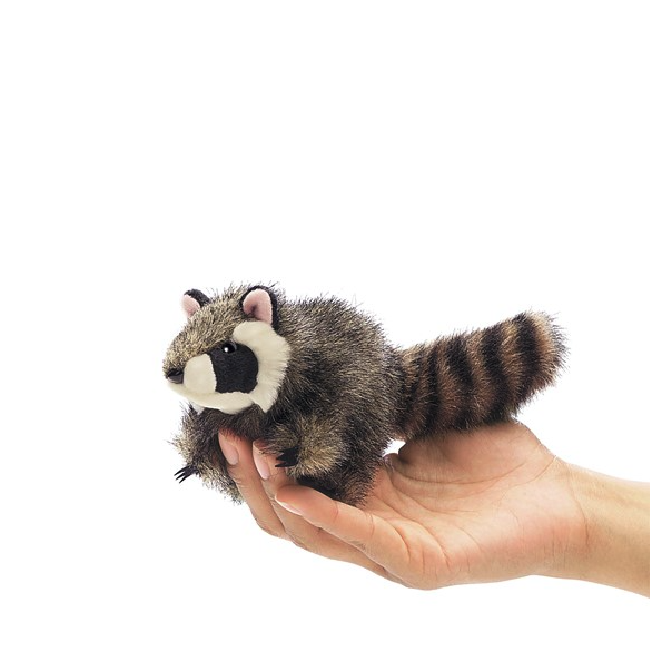 mini raccoon finger puppet 