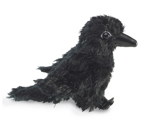 mini raven finger puppet