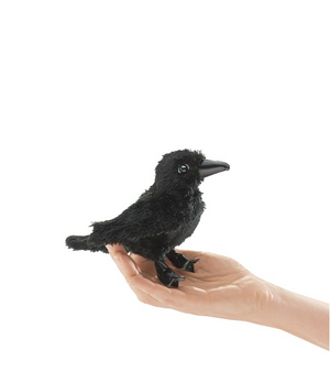 mini raven finger puppet