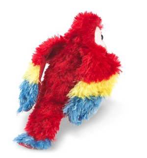 mini scarlet macaw parrot finger puppet- back view