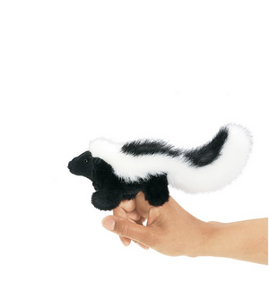 mini skunk finger puppet