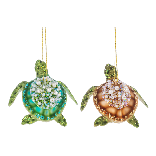 Sea Turtle Glass Ornament