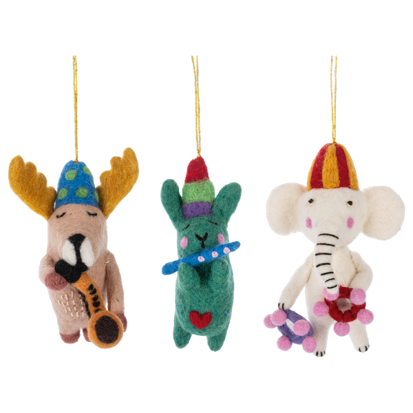 Party Animal Felt Ornaments