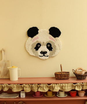 wool panda head rug