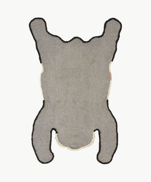 small panda handmade wool rug (back)