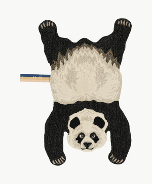 small panda handmade wool rug