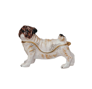 pug shaped jewelled trinket box