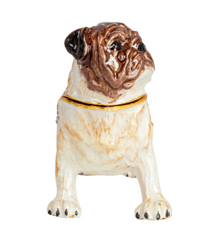 pug shaped jewelled trinket box