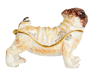 pug shaped jewelled trinket box