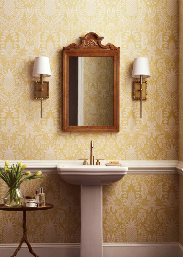 Pineapple Damask Wallpaper by Rifle Paper Co. (6 Colourways)