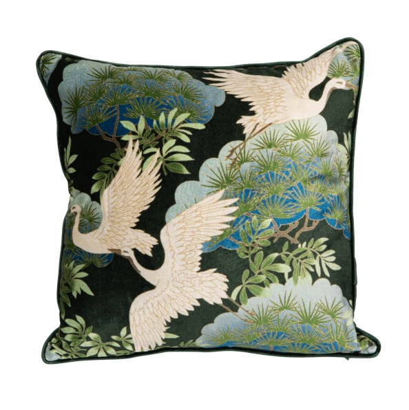 Swans Velvet Throw Pillow