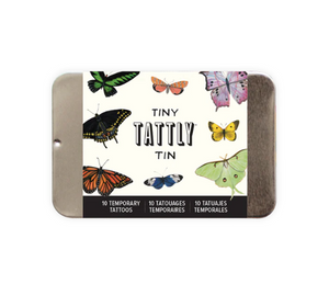 tiny butterfly temporary tattoo tin