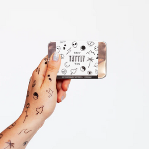 tiny flash art temporary tattoo tin