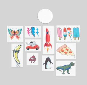 tiny funner temporary tattoo sheet