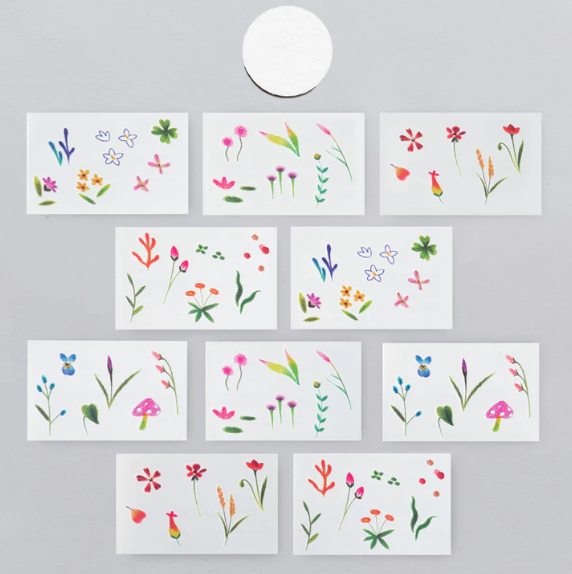 floral temporary tattoo sheets by Jess Chen