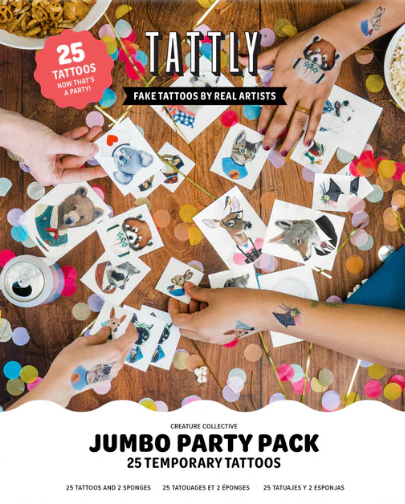 tattly jumbo party pack temporary tattoos