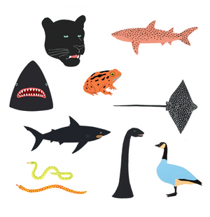 animal themed temporary tattoo sheet