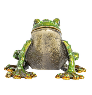 frog shaped jewelled trinket box