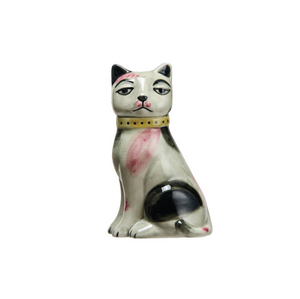 Cat Vase Stoneware Vintage