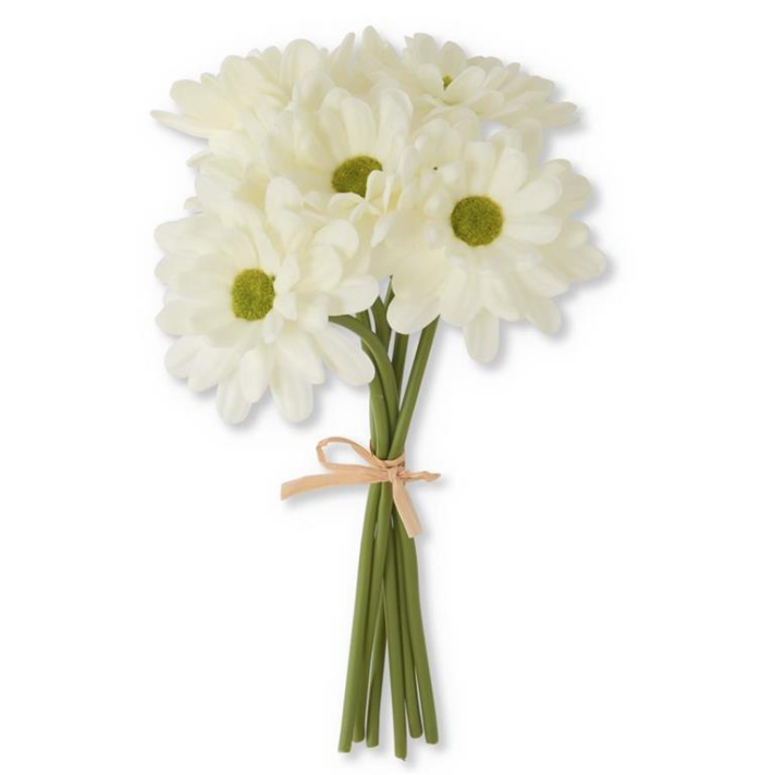 10 inch white real touch daisy bundle (6 stem)