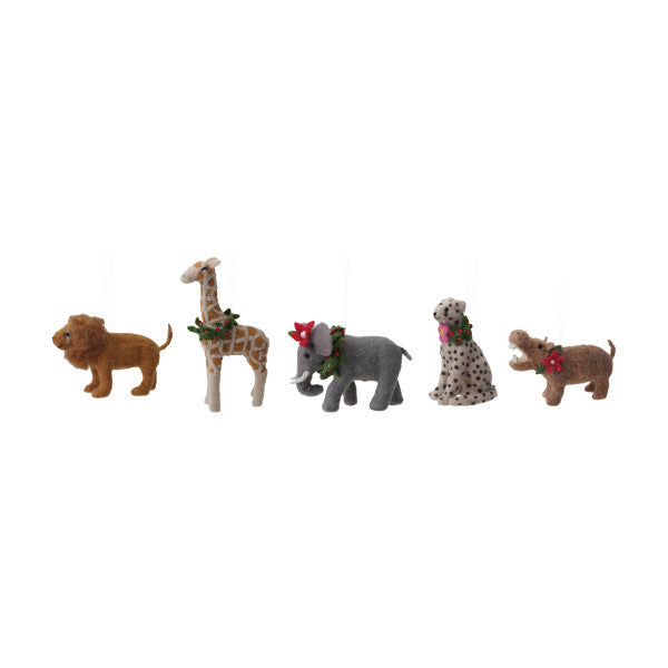 Safari Felt Ornaments (5 Styles) - 10"H