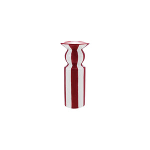Striped Taper Holder, Red & White