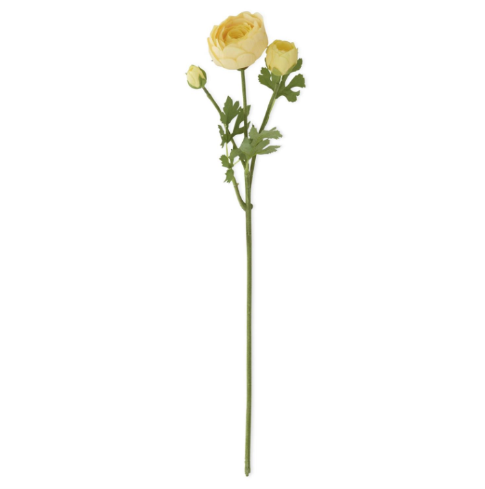 21 inch yellow real touch 3 head ranunculus stem