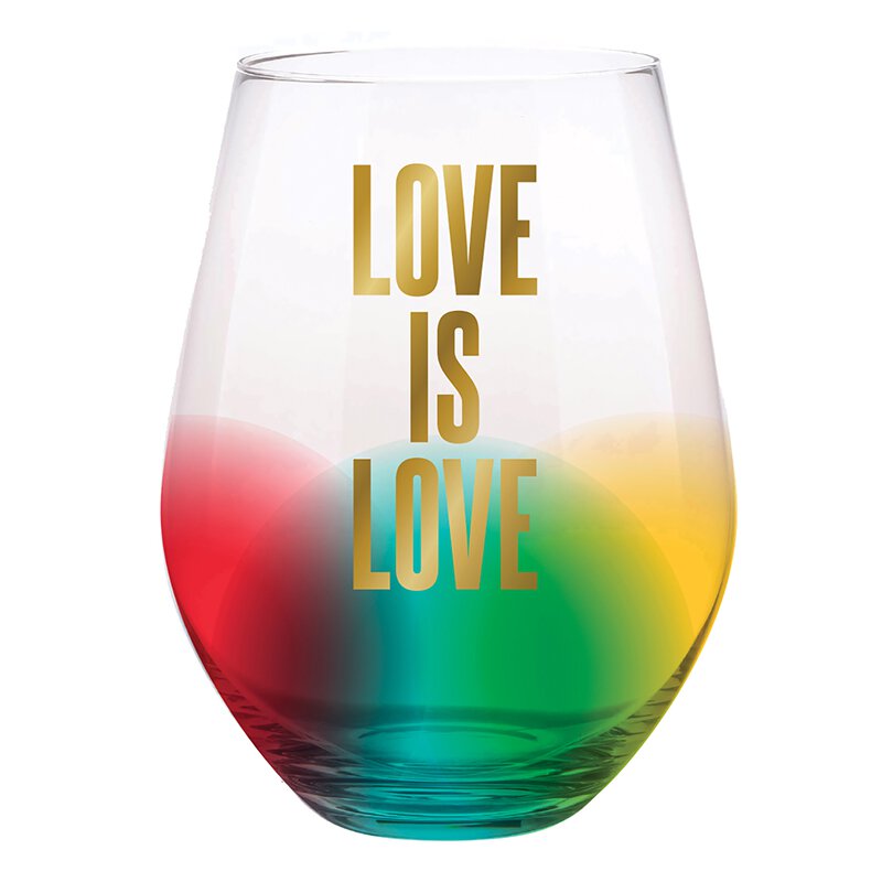 One Bottle Wine Glass - Love Is Love