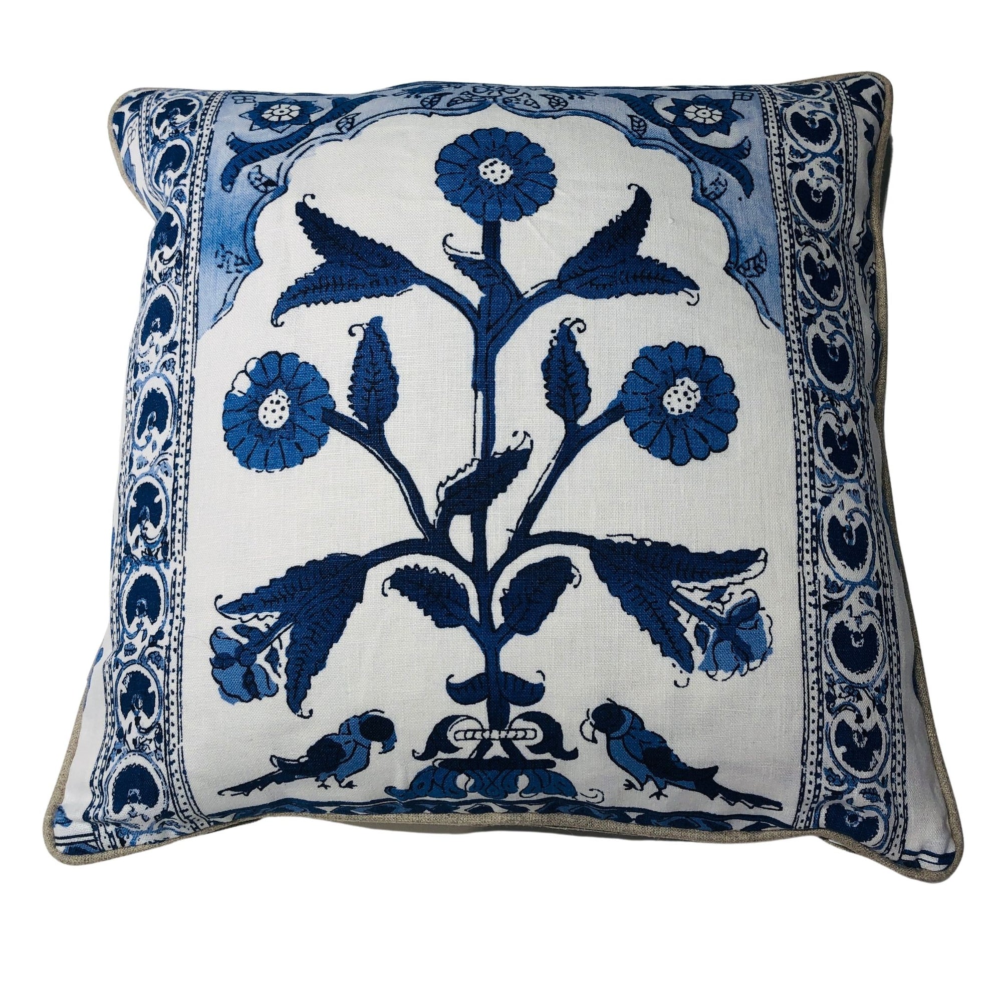 Agra Pillow - Blue/White