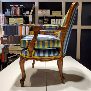 French Striped Satin Chair