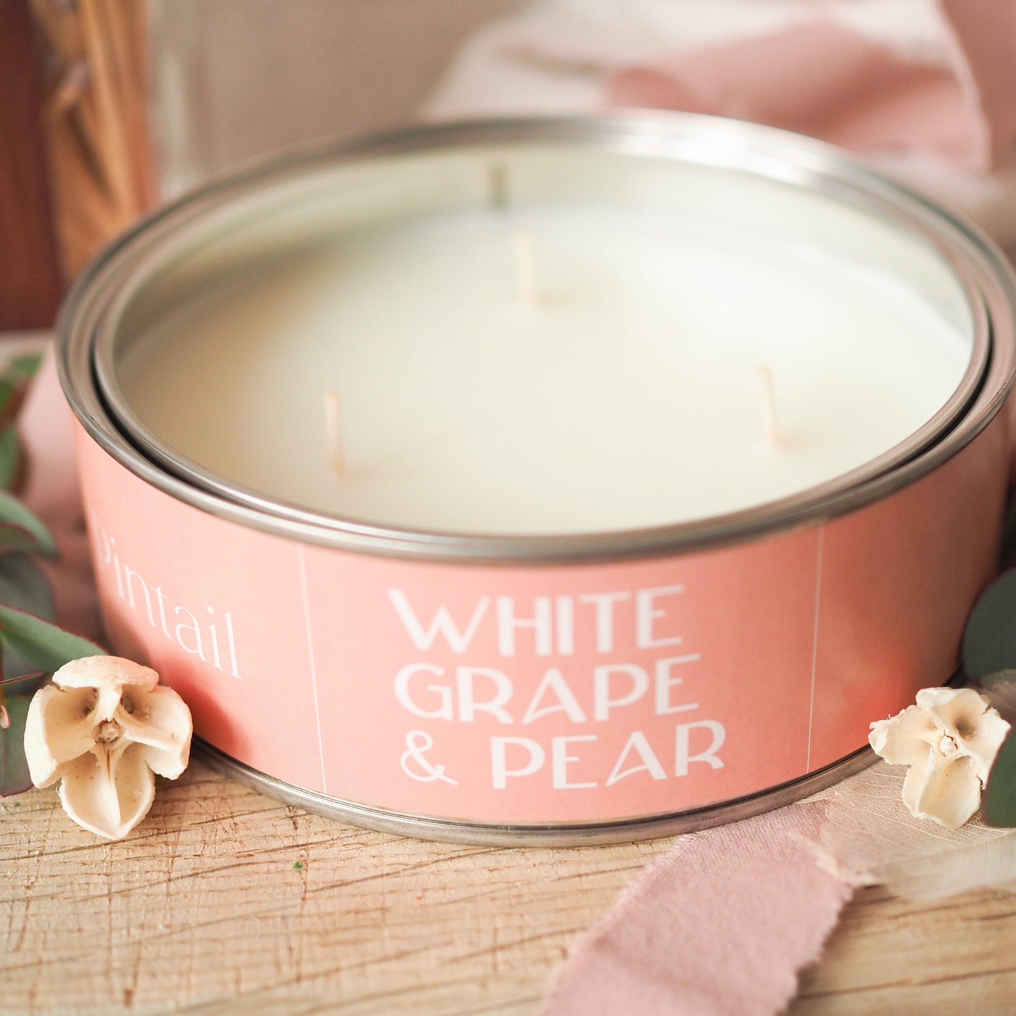 White Grape and Pear Triple Wick Candle | Large Candles