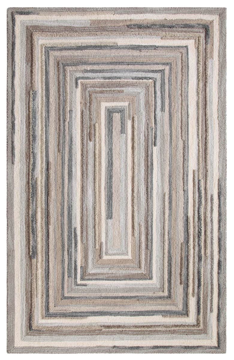 Spruce - Concentric Squares Grey Area Rug