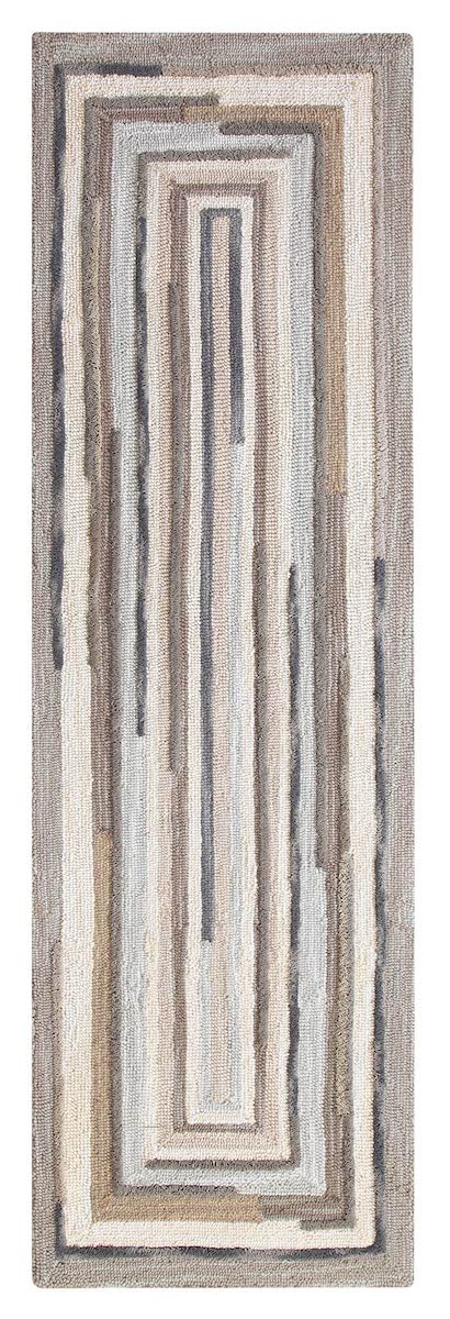 Spruce - Concentric Squares Grey Area Rug