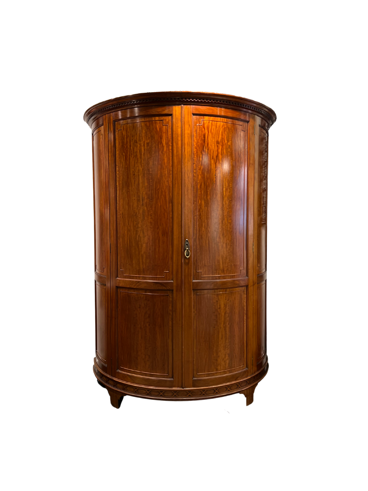 Edwardian mahogany demi-lune wardrobe