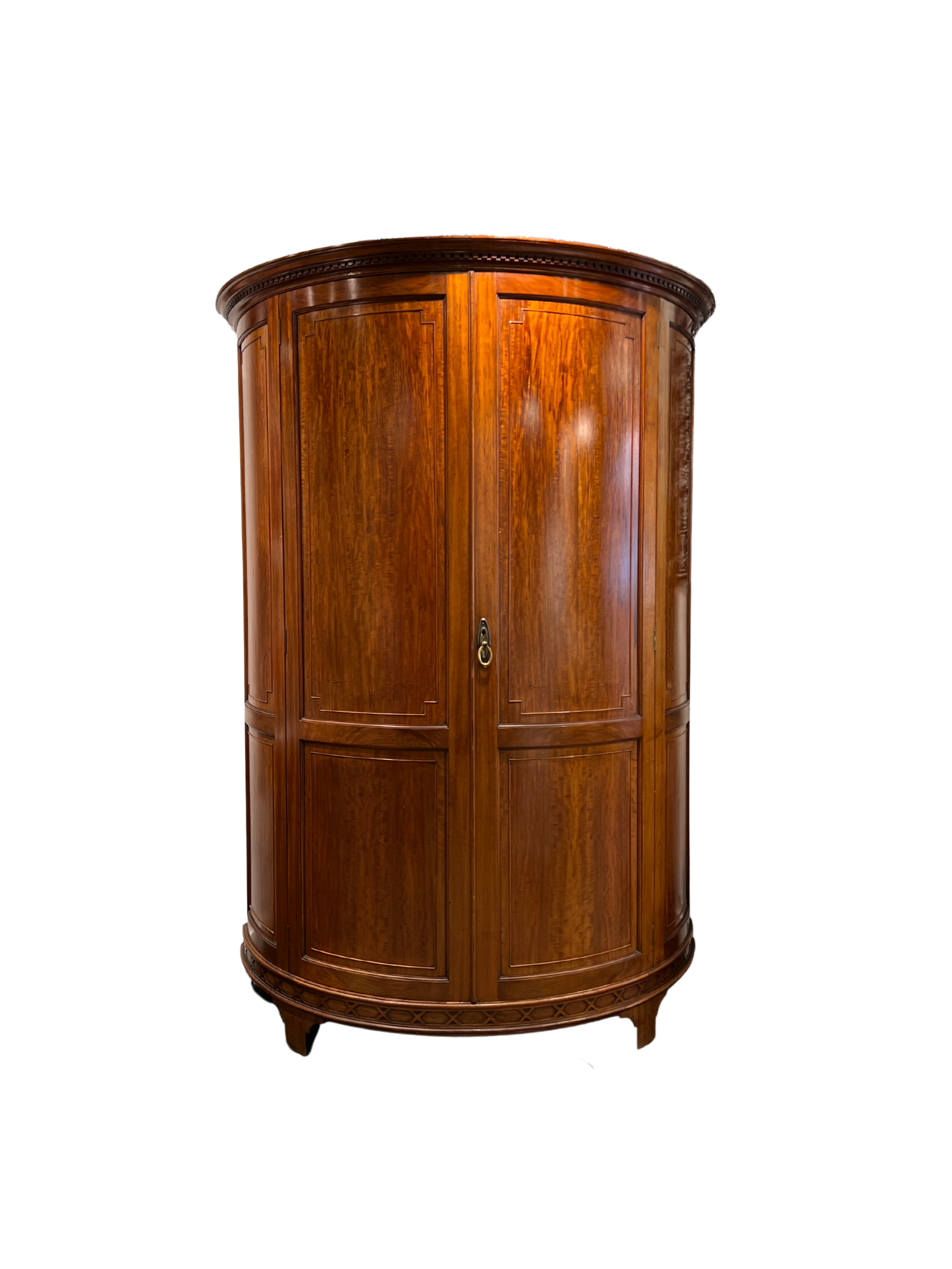 Edwardian mahogany demi-lune wardrobe