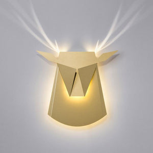 Gold Reindeer Head Wall Sconce