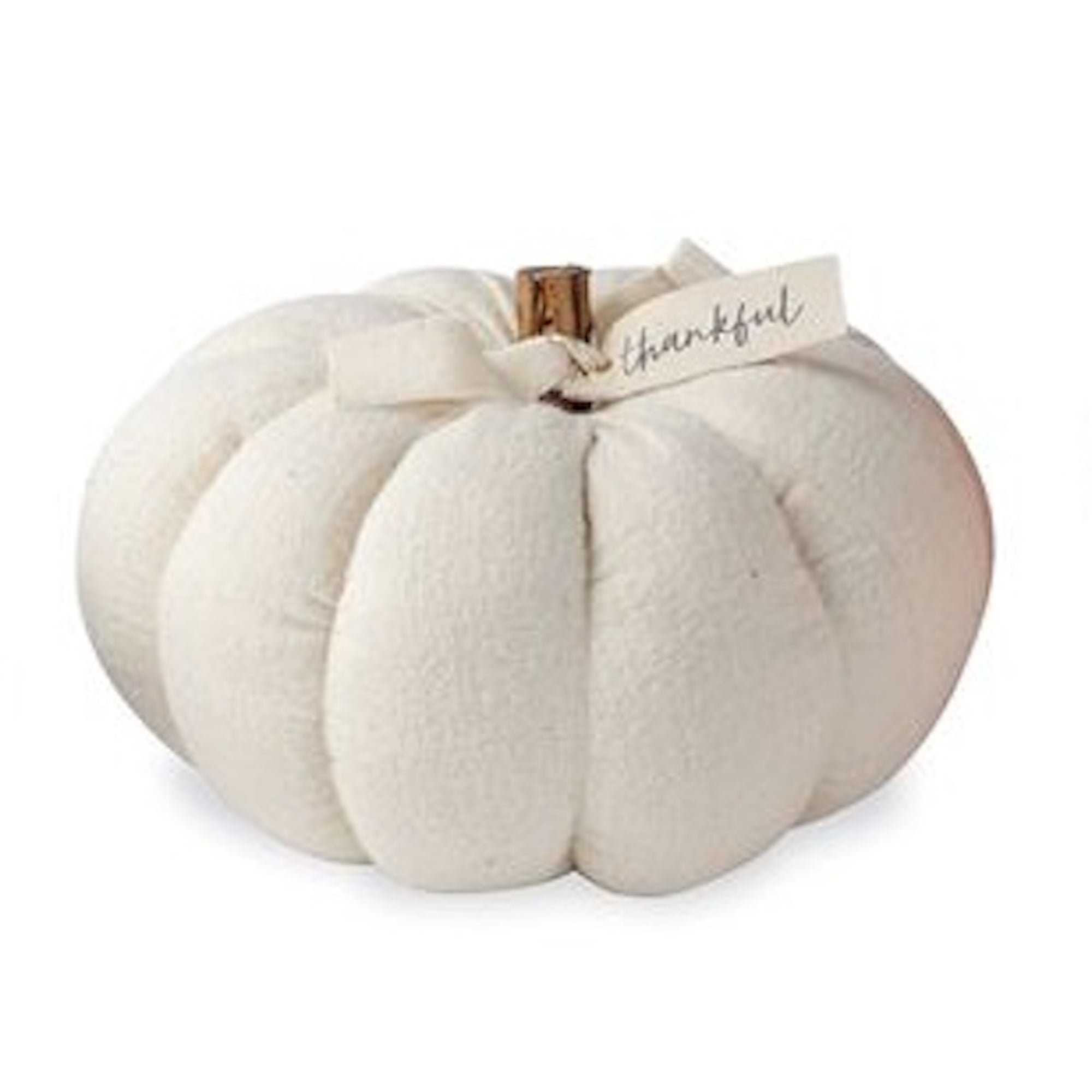 Medium White Felted Wool Pumpkin Decor