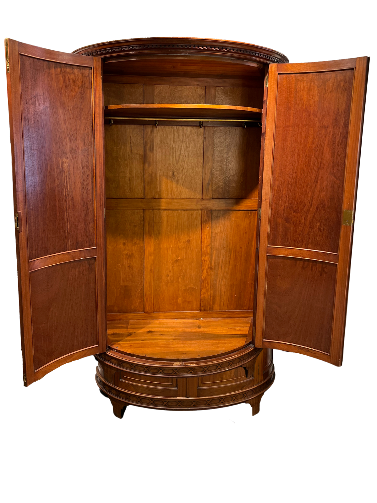 Edwardian mahogany demi-lune wardrobe