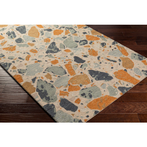 5' x 7'6" Terrazzo Orange Brick/Dark Blue Showroom Model